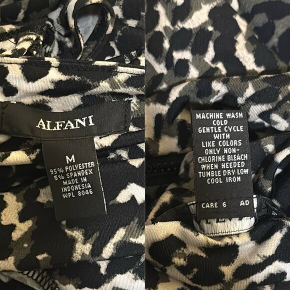 Alfani Isola Ricca Sleeveless Dress Cheetah Swirl Print black,gray,white Medium - Picture 4 of 15